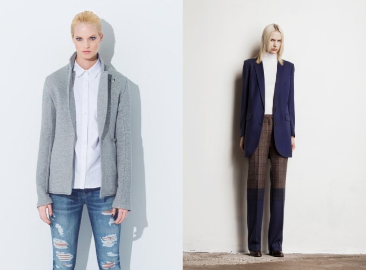 herbstmode-2015-damen-blazer-leger-grau-dunkelblau-weit-jeans-zerrissene