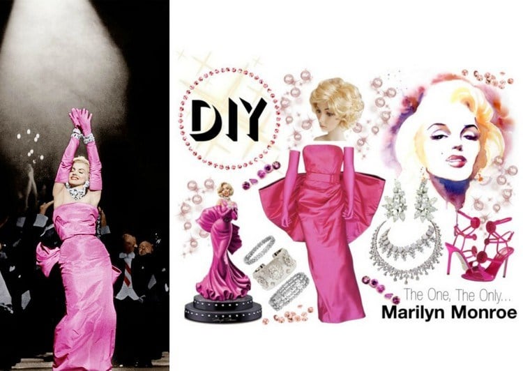 Hollywood Mottoparty Kostüm Ideen retro-marilyn-diamanten-beste-freunde