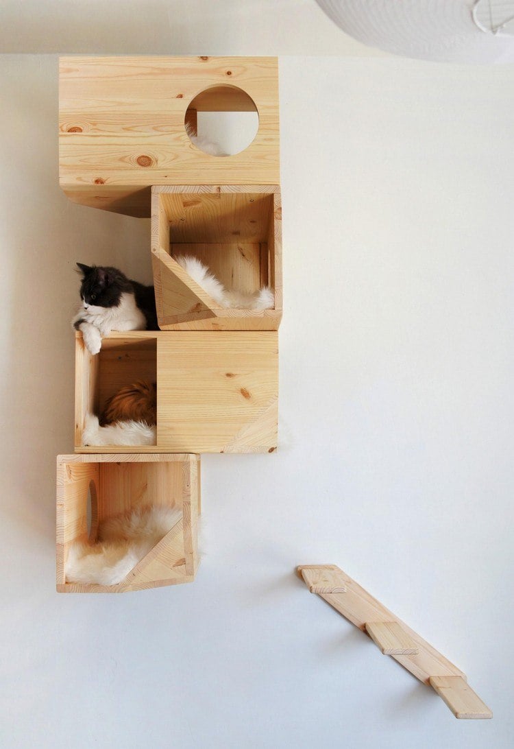 Katzenmöbel aus Holz design-catissa-helles-holz