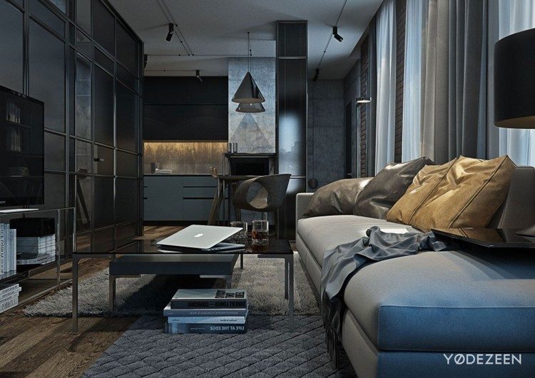 moderne-einrichtung-grau-wohnzimmer-sofa-metall-couchtisch