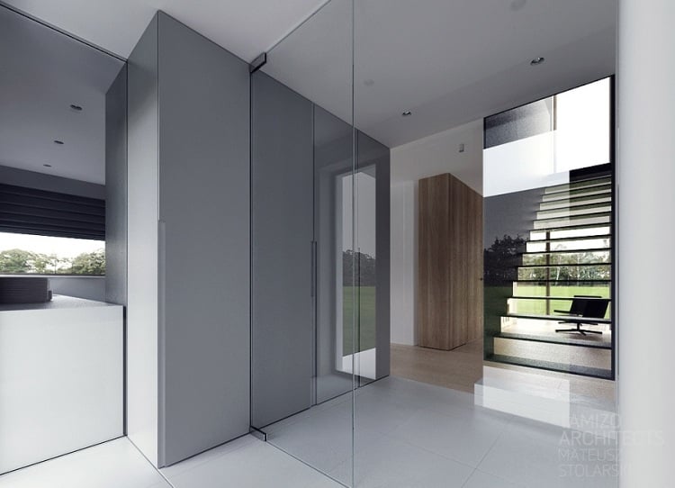 moderne-innenarchitektur-minimalistisch--glasfronten-spiegelfronten-grau-warschau-tamizo