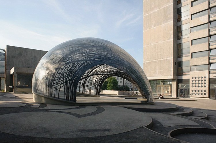pavillon aus carbon natur inspiration spinnennetz blase architektur