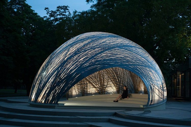 pavillon aus carbon stufen beleuchtung indirekt leichtbau