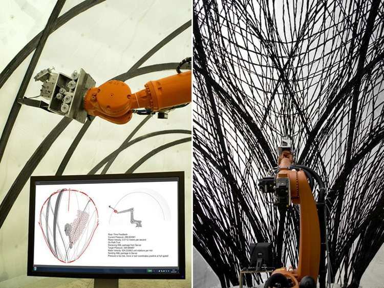 pavillon carbon roboter arm konstruktion bauen