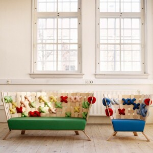 sofa und sessel design interieur modern idee blau gruen rot holz