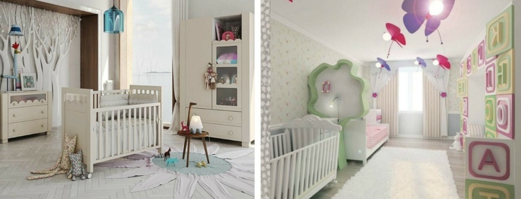 wandgestaltung babyzimmer dekoration baum 3d schrank tueren verspielt