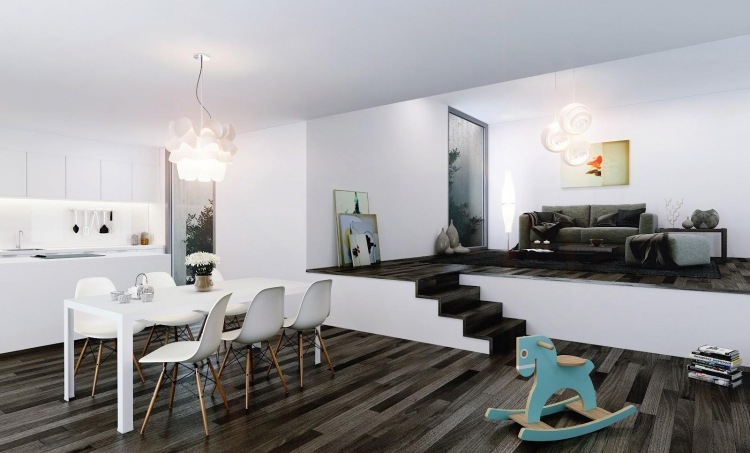 wohnzimmer-weiss-anthrazit-esstisch-stuehle-leuchten-modern-design