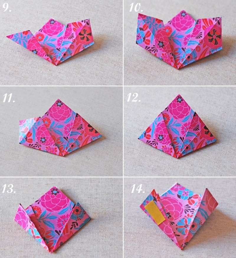 Basteln-Kindern-Origami-Blumen-Verpackungspapier-Schritt-Anleitung