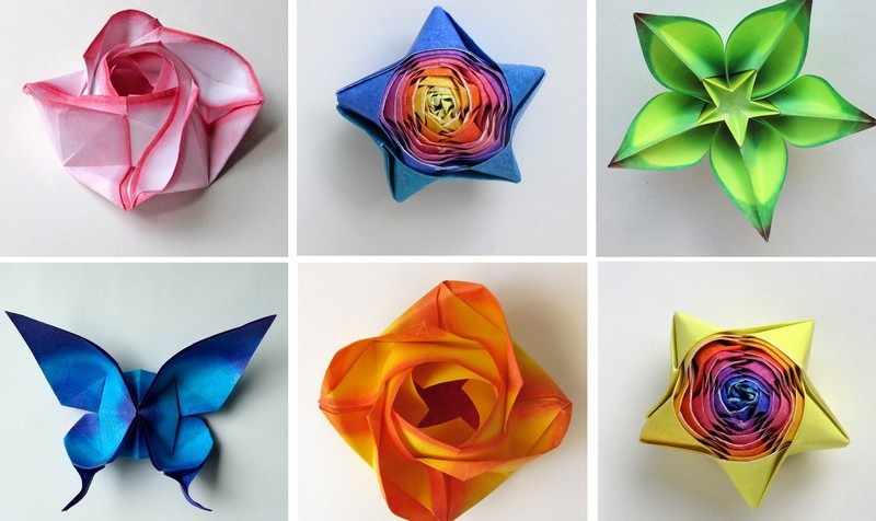 Basteln-Kindern-Origami-Blumen-falten-bemalen