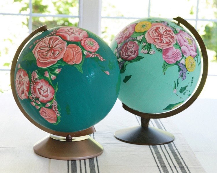 Globus Dekoration Blumen-bemalen-Ideen-stilvoll