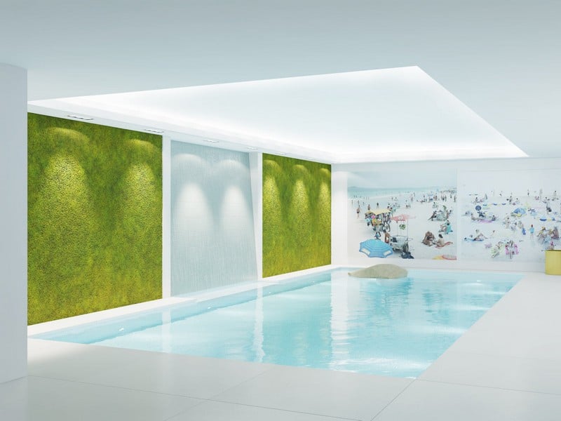 Indoor-Pool-vertikaler-Garten-Wasserspiele-Bild-LED-Beleuchtung-Decke