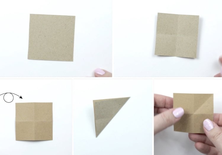 Origami Weihnachten Kinder Tannenbaum Schritt für Schritt falten Anleitung 3