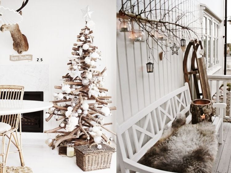 Skandinavische-weihnachtsdeko-selber-machen-holz-ideen-christbaum-treibholz-wanddeko-aussen