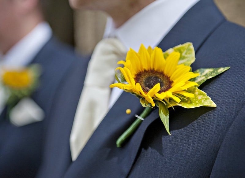 Sonnenblumen-Deko-Boutonniere-Hochzeit-selber-basteln