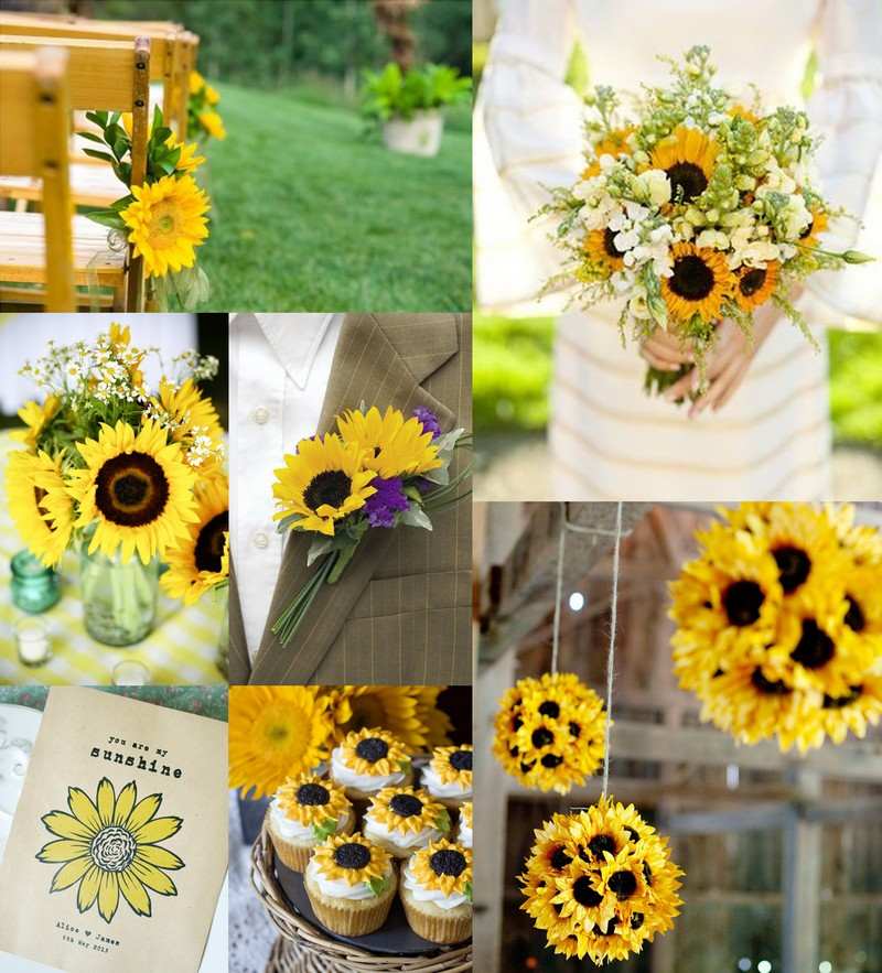 Sonnenblumen Deko Herbst-Gestecke-Hochzeit-organisieren