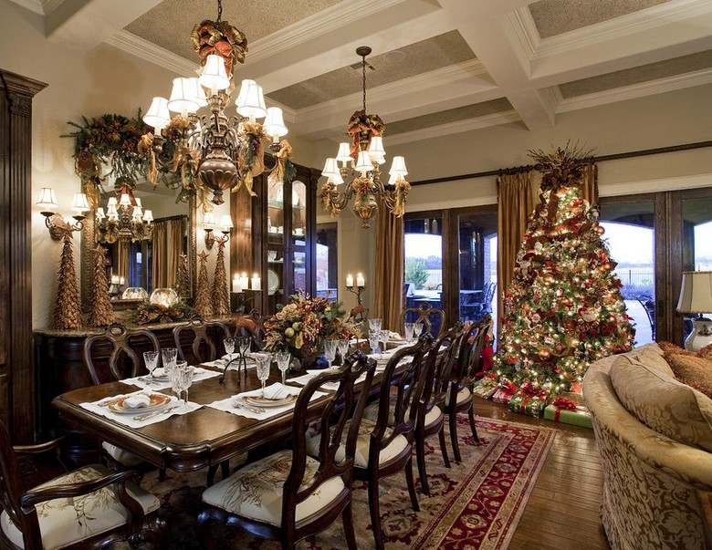 amerikanische-Weihnachtsdeko-klassisch-Esszimmer-dekorieren