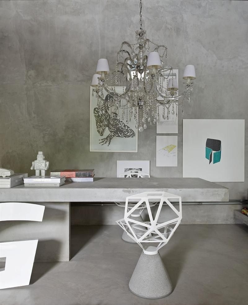 beton-design-modern-moebel-tisch-stuhlmetall-kronleuchter-kristall-bilder-modern