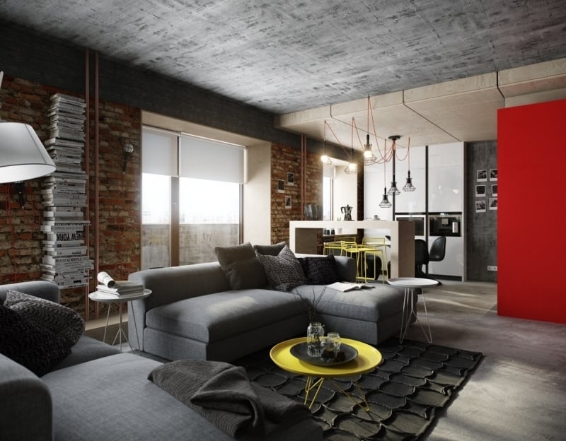 beton-design-modern-wohnzimmer-industrial-gestaltung-eckcouch-gfrau-backsteinwand