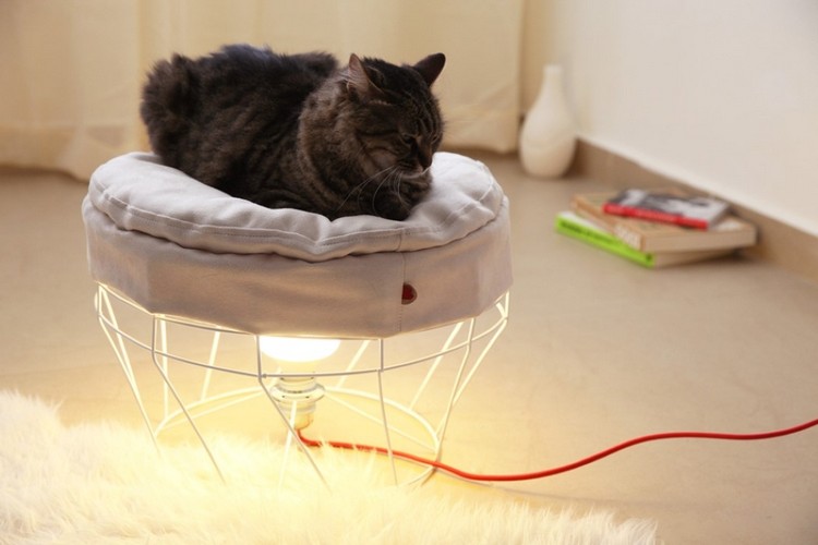 Designer Möbel katzenbesitzer-bodenleuchte-polsterung-schlafplatz-katze