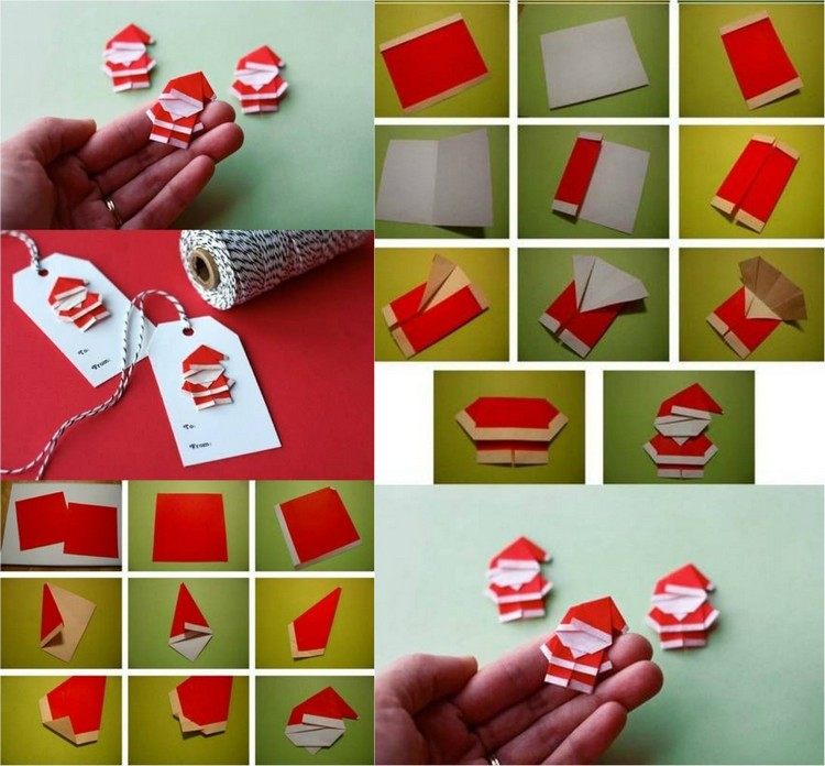 Origami zu Weihnachten falten-faltanleitung-weihnachtsmaenner
