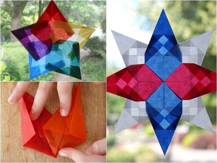 origami-weihnachten-falten-sterne-seidenpapier-fensterdeko