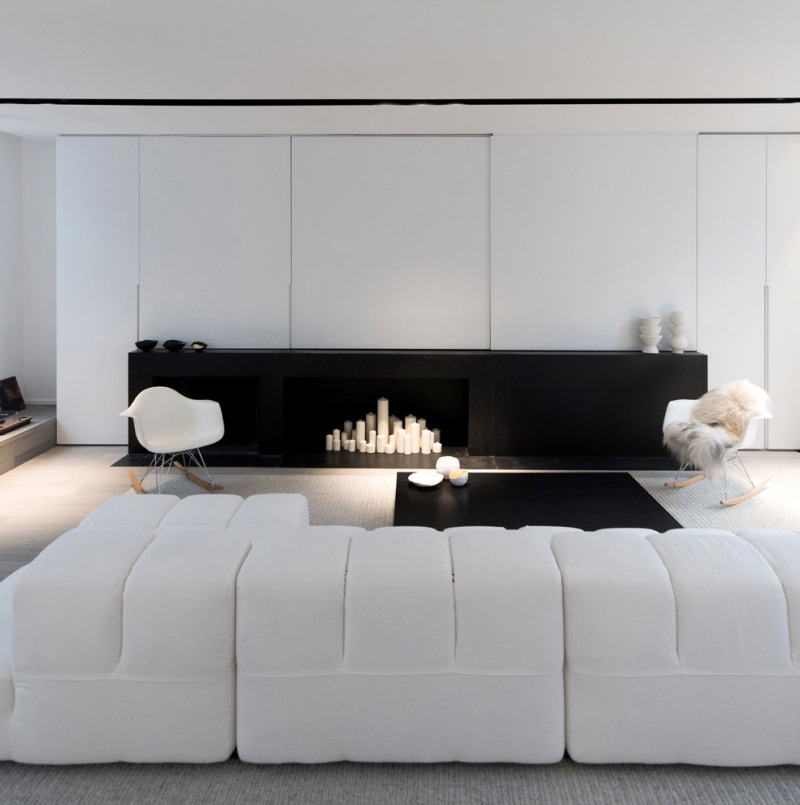In Schwarz-Wei einrichten - Eine minimalistische Luxus - Wohnzimmer Schwarz Weis Einrichten