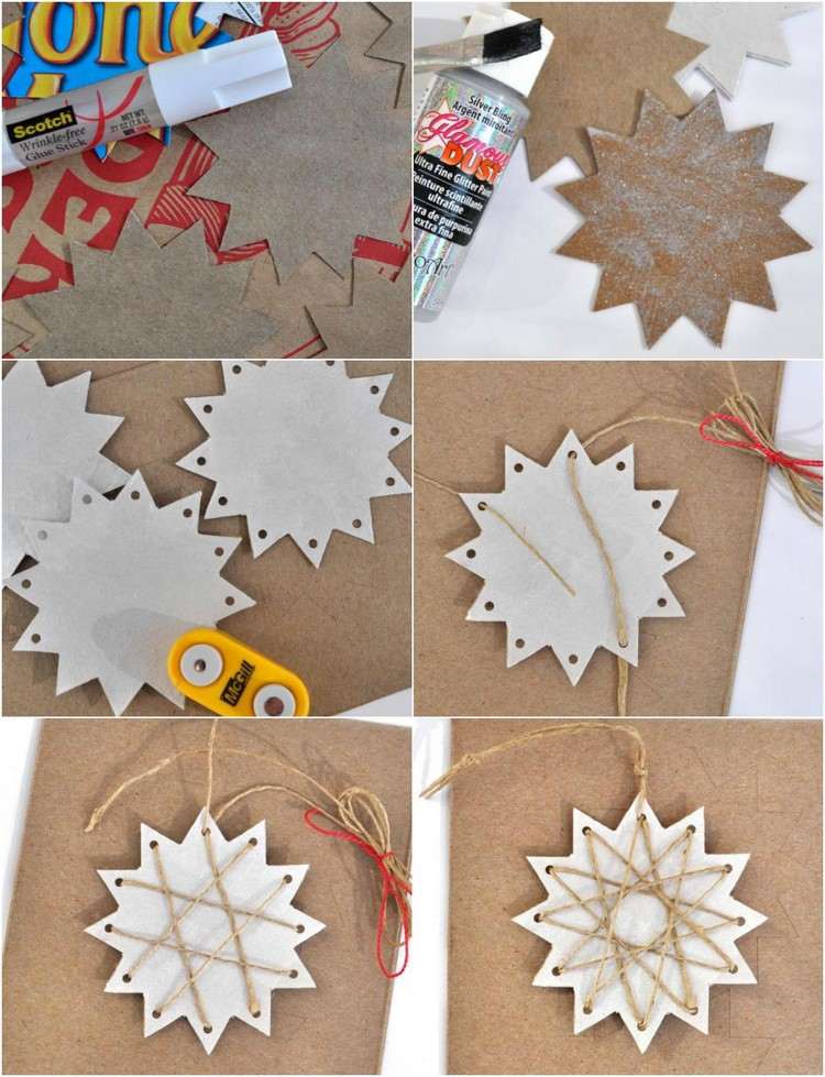 Papier selber aus basteln weihnachtsdeko DIY