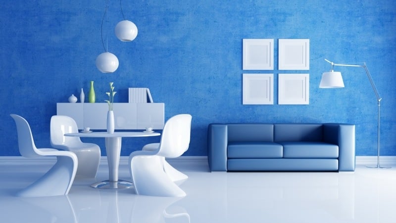 Wohnen in Blau und Weiß -modern-minimalistisch-design-panton-chair-couch-rechteckig-bilder