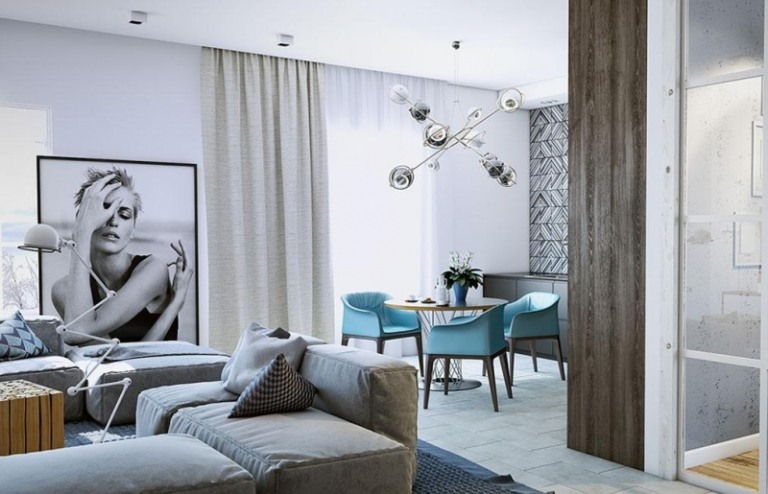wohnen-blau-weiss-modern-wohnzimmer-offene-kueche-modulare-couch