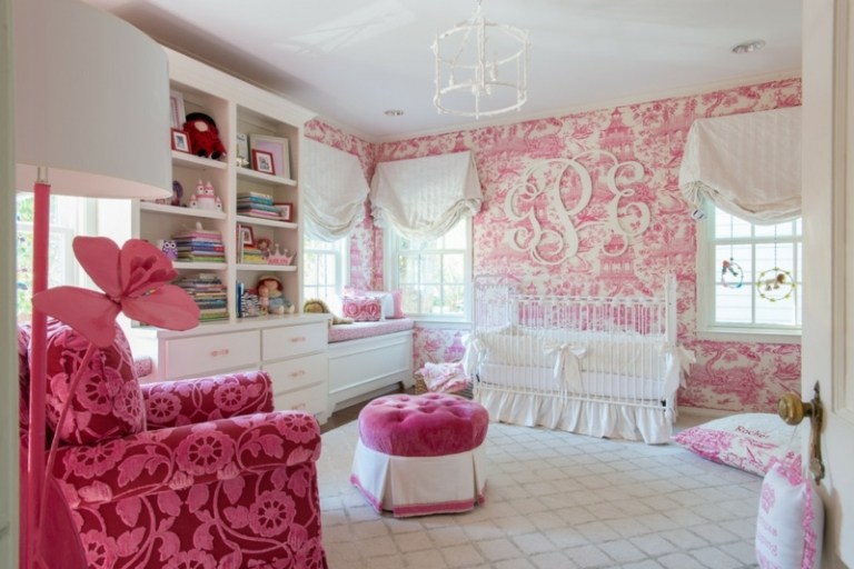 Babyzimmer-Weiss-rosa-Maedchen-einrichten-Ideen