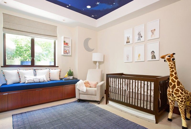 Babyzimmer-einrichten-Ideen-Himmeldecke-Ideen-beige-blau