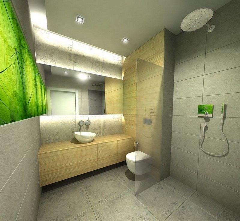 Badezimmer-Ideen-kleine-Baeder-gruene-Fototapete-Coco-Design