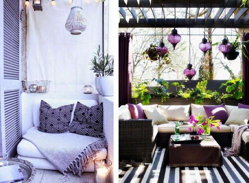 Balkonmoebel-kleinen-Balkon-Laterne-Sofa-Set-Ideen