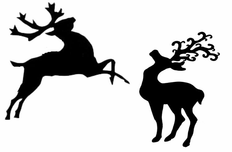 Bastelvorlagen Weihnachten elch rentier zum ausdrucken zwei-varianten