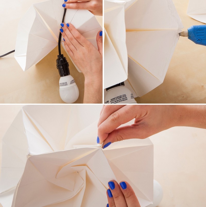 DIY-Lampe-Papier-Origami-Bastelanleitung-6-Kabel-befestigen