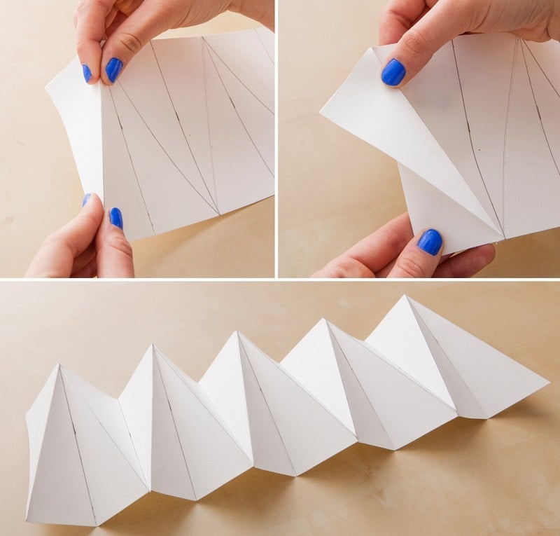 DIY-Lampe-Papier-Origami-Bastelanleitung-Schritt-2-zusammenfalten-markiert