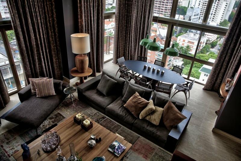 Einrichtung-gedeckten-Farben-Wohnzimmer-Wohnideen-modern-schwarz-braun