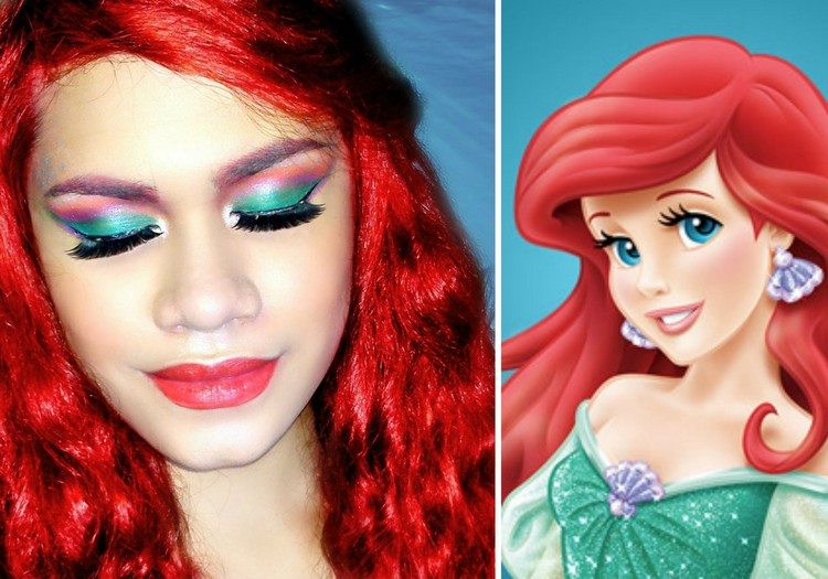 Halloween-Make-up-Frisuren-Arielle-Disney-Prinzessinnen