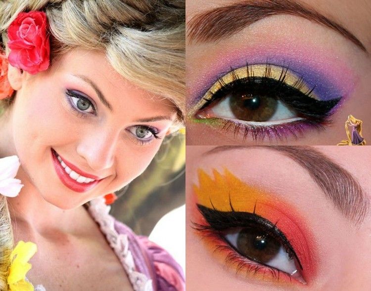 Halloween-Make-up-Frisuren-Rapunzel-Lidschatten-auftragen
