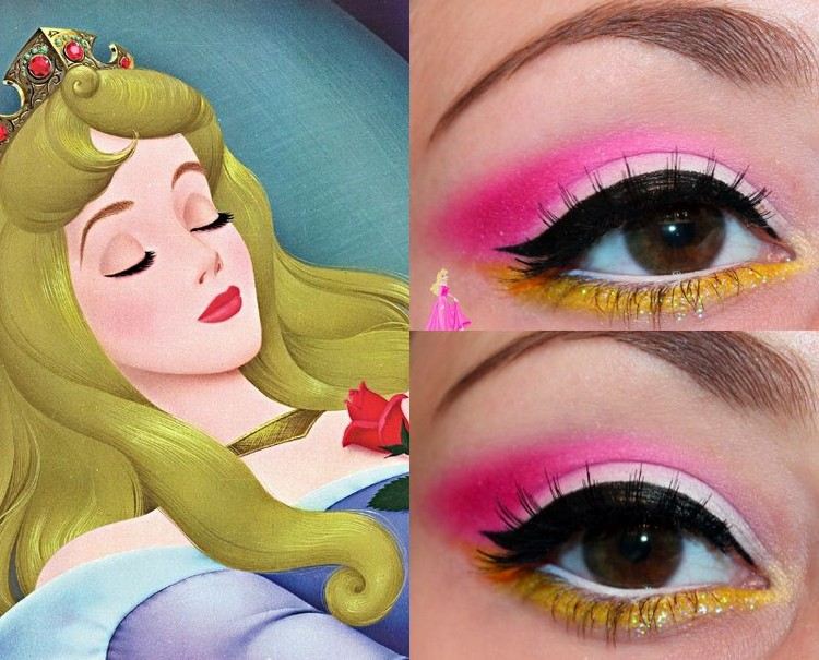 Haloween-Make-up-Dornroeschen-Disney-Prinzessinnen-Lidschatten