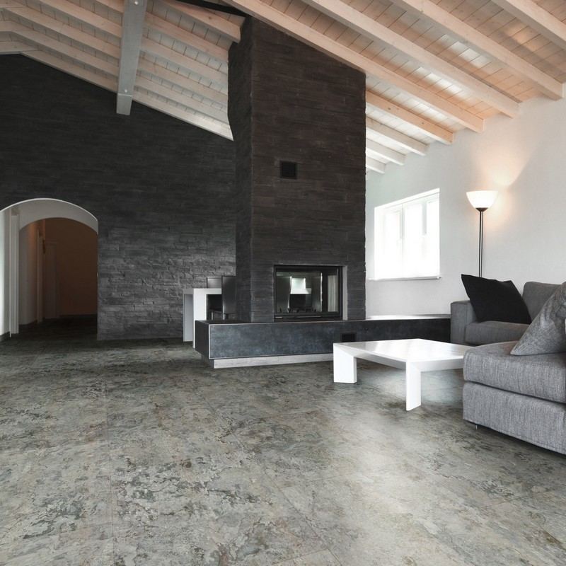 Korkboden verlegen Material Nachteile natuerlich modernes Wohnzimmer