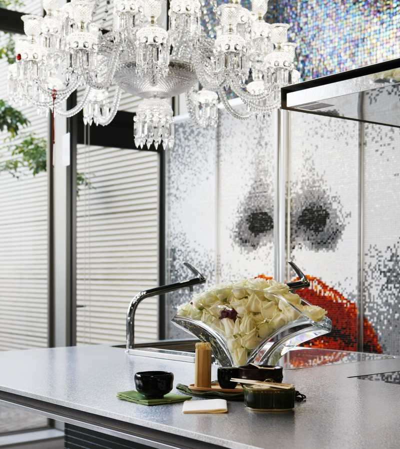 Mosaikfliesen in der Küche Glasmosaik-Gesicht-Kuechenrueckwand