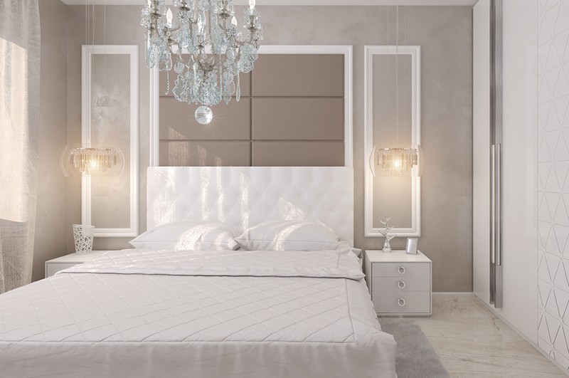 Schlafzimmer-Ideen-Weiss-Hochglanz-Bett-Kopfteil