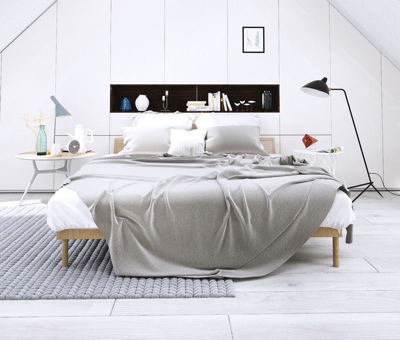 Schlafzimmer-Ideen-Weiss-Kleiderschrank-handgewebter-Teppich