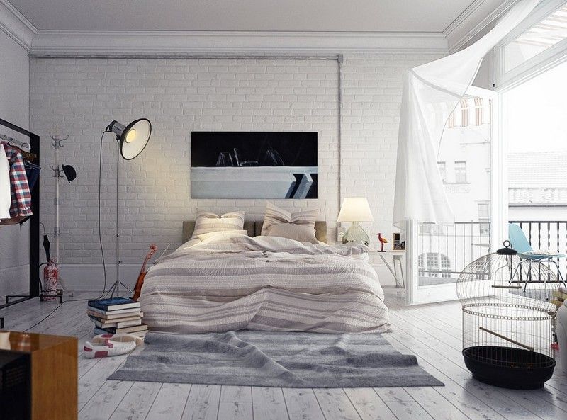 Schlafzimmer-Ideen-weiss-Loft-Stil-einrichten-Ideen