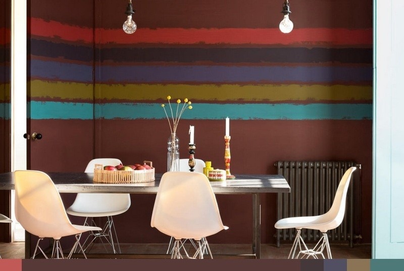 Wand-streichen-Streifen-warme-Nuance-kalte-Farben-kombinieren