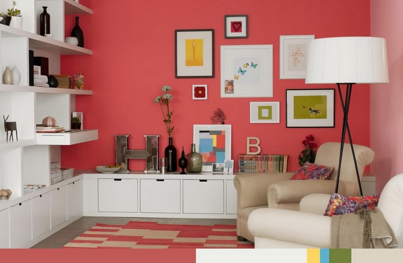 Wand-streichen-Wohnzimmer-helle-Farbe-Ideen