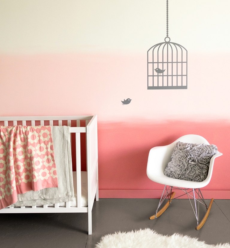 Wandgestaltung-selber-machen-Farbverlauf-Babyzimmer-Ideen