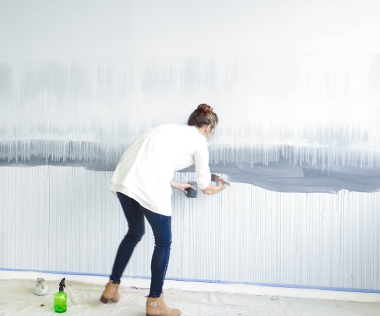 Wandgestaltung-selber-machen-Wasserfarben-Wand-selber-machen
