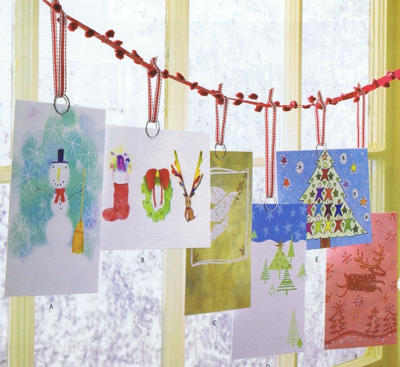 Weihnachtskarten-selber-basteln-Kinder-Malerei-Ideen